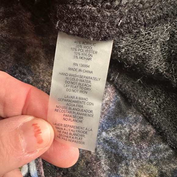 Y2K Sioni Wool Mohair Cardigan Womens L Fairy Whimsigoth Floral Boho Sweater - Picture 6 of 6